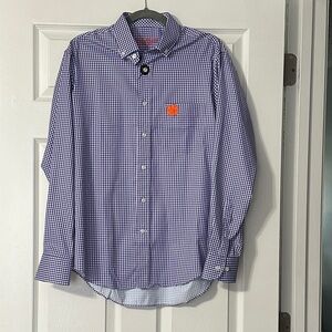 Clemson Purple & White Checkered Shirt, NWT